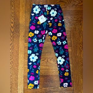NWT Hanna Andersson Navy Floral Leggings Stretch Pants Size 150 cm or 12